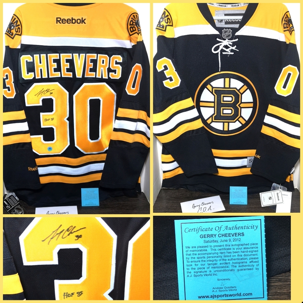 Gerry Cheevers autographed jersey